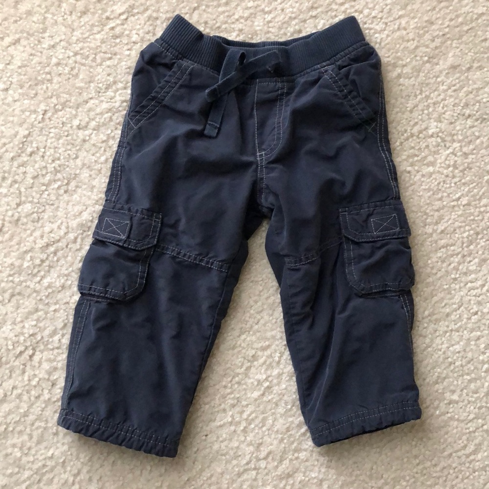 Navy blue fleece lined cargo pants Gymboree